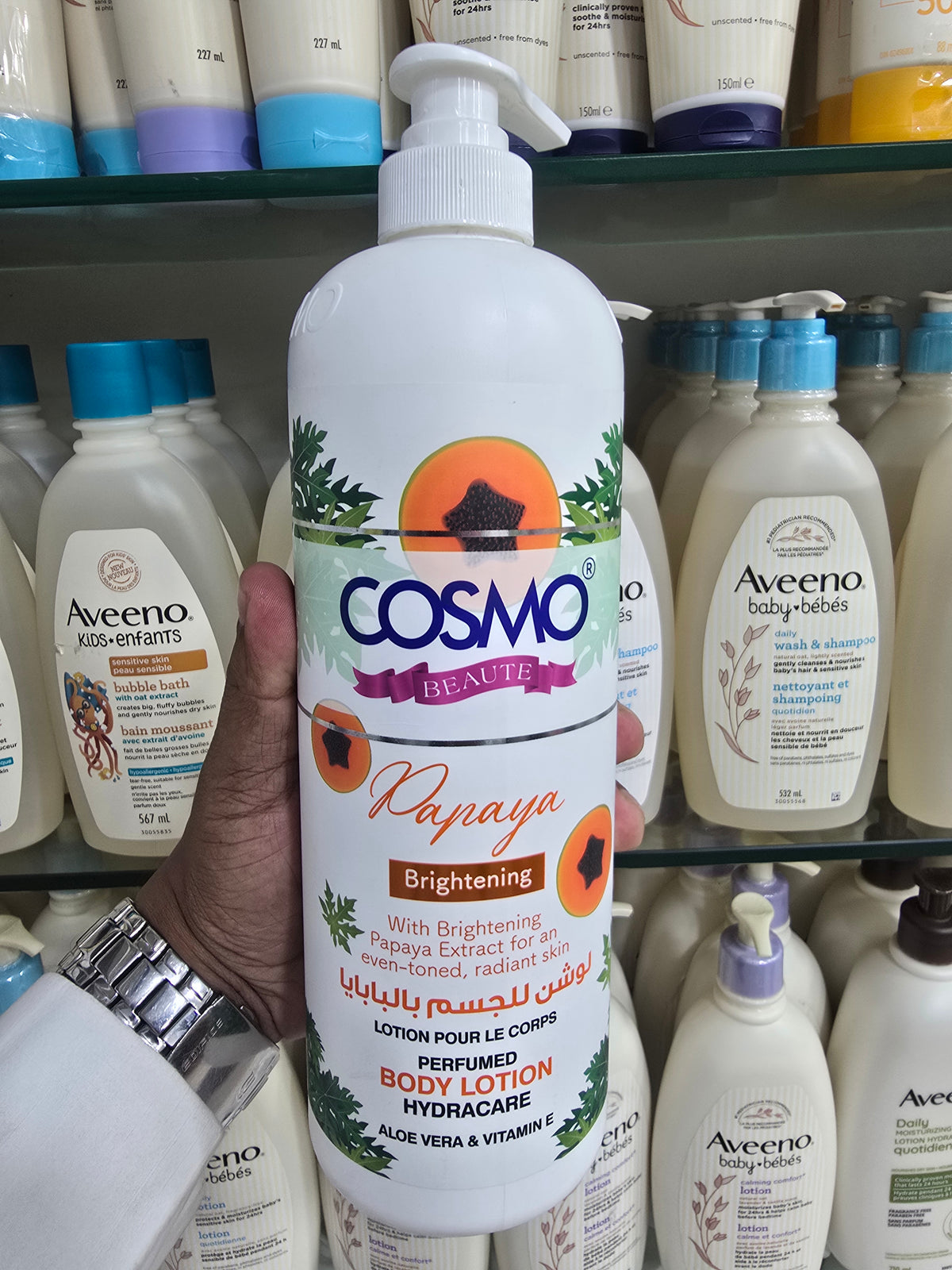 Cosmo Beaute Brightening Papaya Perfumed Body Lotion with Aloevera and Vitamin E 1000ml