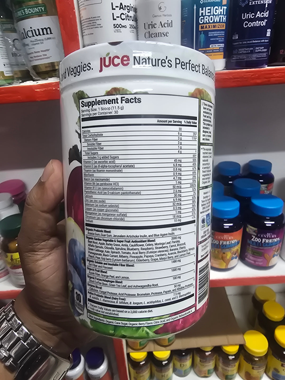 Terra Kai Organics Júce Super Fruit & Veggie Vitamin Blend, Garden Berry, Powder, 12.2 oz