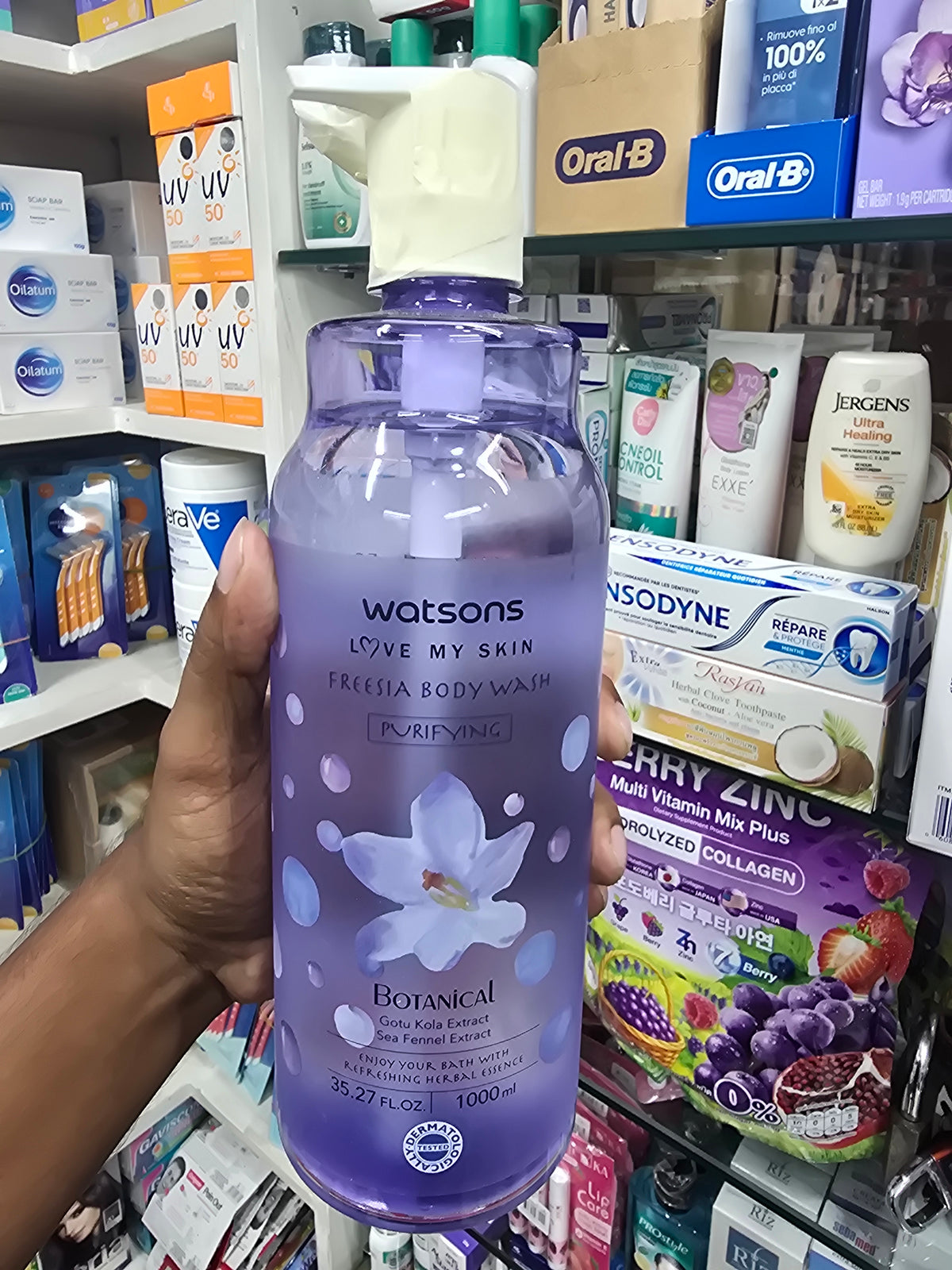 Watson Love My Skin Purifying Body Wash Freesia 1000ml