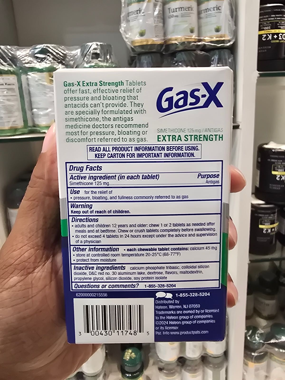 Gas-X Extra Strength Chewable Gas Relief Tablets with Simethicone 125 mg, Cherry – 48 Count