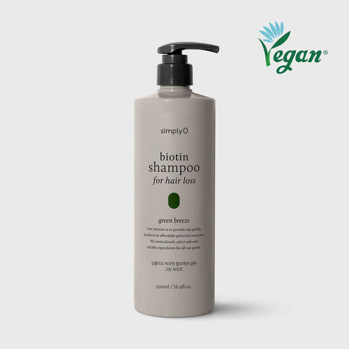 simplyO Biotin Shampoo for Hair Loss Green Breeze 500ml,