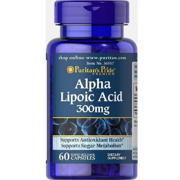 Puritan's Pride Alpha Lipoic Acid, Supports Antioxidant Health, 300mg, 60 Capsules