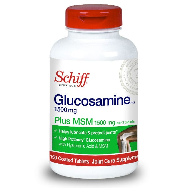 Schiff Glucosamine Plus MSM and Hyaluronic Acid 1500mg 150 Tablets
