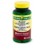 Spring Valley Acetyl L-Carnitine HCI & Alpha Lipoic Acid Dietary Supplement 50 Capsules