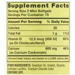 Spring Valley Calcium 600mg plus Vitamin D3, 150 Mini Softgels