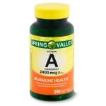 Spring Valley Vitamin A Supplement, 2400 mcg 250 Softgels