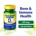 Spring Valley Vitamin D3 (5000 IU) 100 Softgels