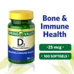 Spring Valley Vitamin D3 Softgels (1000 IU) 100 Softgels - Image 2