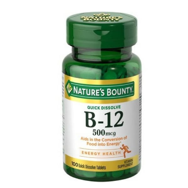 Nature's Bounty Vitamin B-12 500 mcg, 100 ea Nature's Bounty Vitamin B-12 500 mcg, 100 ea