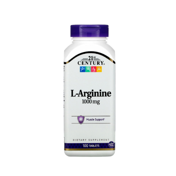 21st Century L-Arginine 1000mg Muscle Support Dietary Supplement 100 Tablets