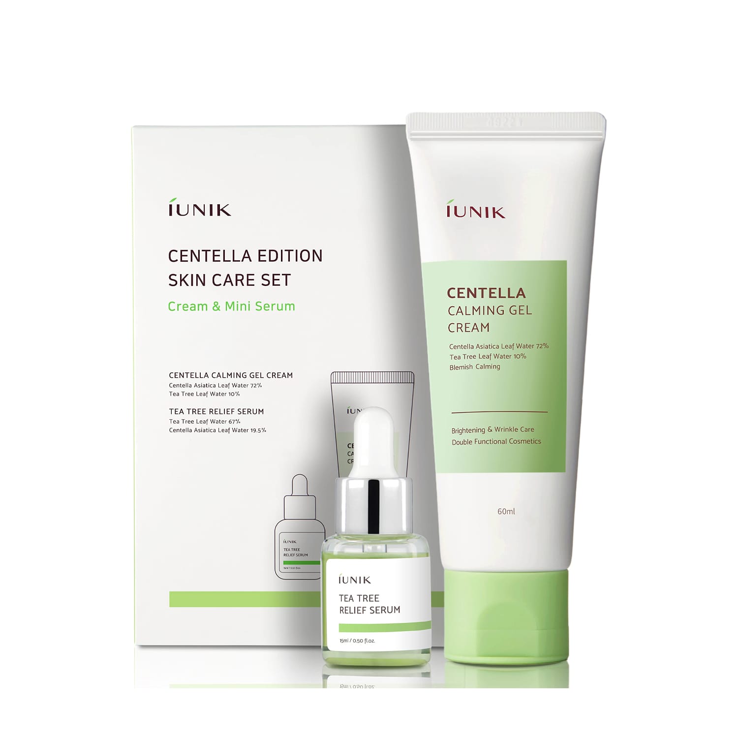 IUNIK CENTELLA EDITION SKINCARE SET (60 ML GEL CREAM + 15 ML SERUM) IUNIK CENTELLA EDITION SKINCARE SET (60 ML GEL CREAM + 15 ML SERUM)