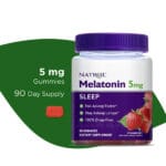 Natrol Melatonin Sleep Aid Gummy, Fall Asleep Faster, Stay Asleep Longer Strawberry Flavored 5mg, 90 Gummies