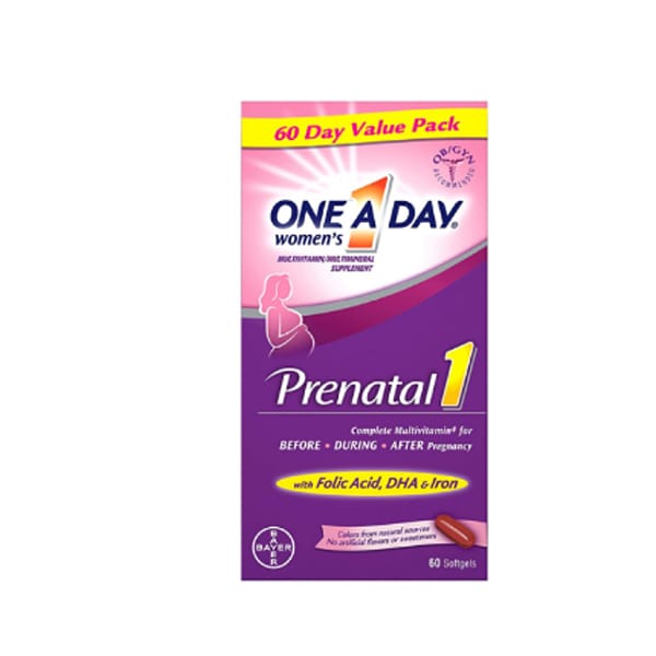 One A Day Women's Prenatal 1 Multivitamin 60 Softgels One A Day Women's Prenatal 1 Multivitamin 60 Softgels