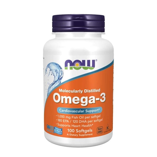 NOW Omega-3 Fish Oil 1000 mg 100 Softgels in bd