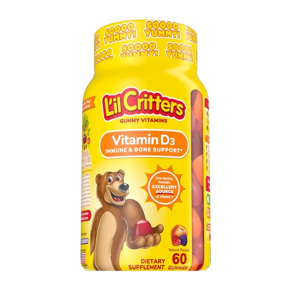 L’il Critters Vitamin D3 Daily Gummy Supplement for Kids, for Immune & Bone Support, Peach and Berry Flavors, 60 Gummies L’il Critters Vitamin D3 Daily Gummy Supplement for Kids, for Immune & Bone Support, Peach and Berry Flavors, 60 Gummies