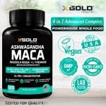 X Gold Health Ashwagandha Maca – 120 Capsules