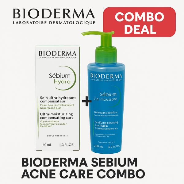 Bioderma Sebium Acne Care Combo – Gel Cleanser + Hydra Moisturiser