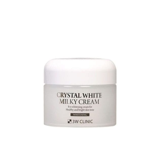 3W Clinic Crystal White Milky Cream 50g, a Korean face cream formulated to deliver brightening, hydration, and skin tone correction in one step.