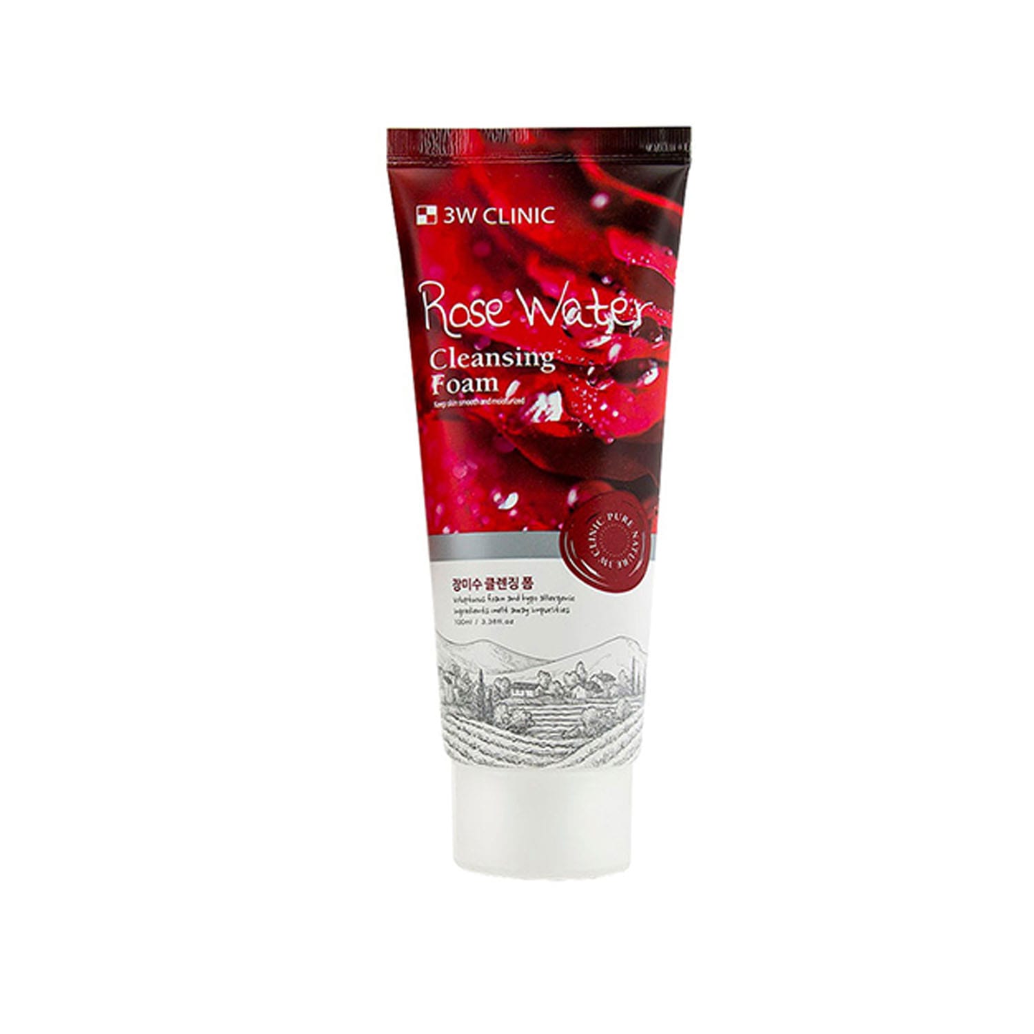 3w-Clinic-Rose-Water-Cleansing-Foam-100ml.jpg 3w Clinic Rose Water Cleansing Foam 100ml - Image 1