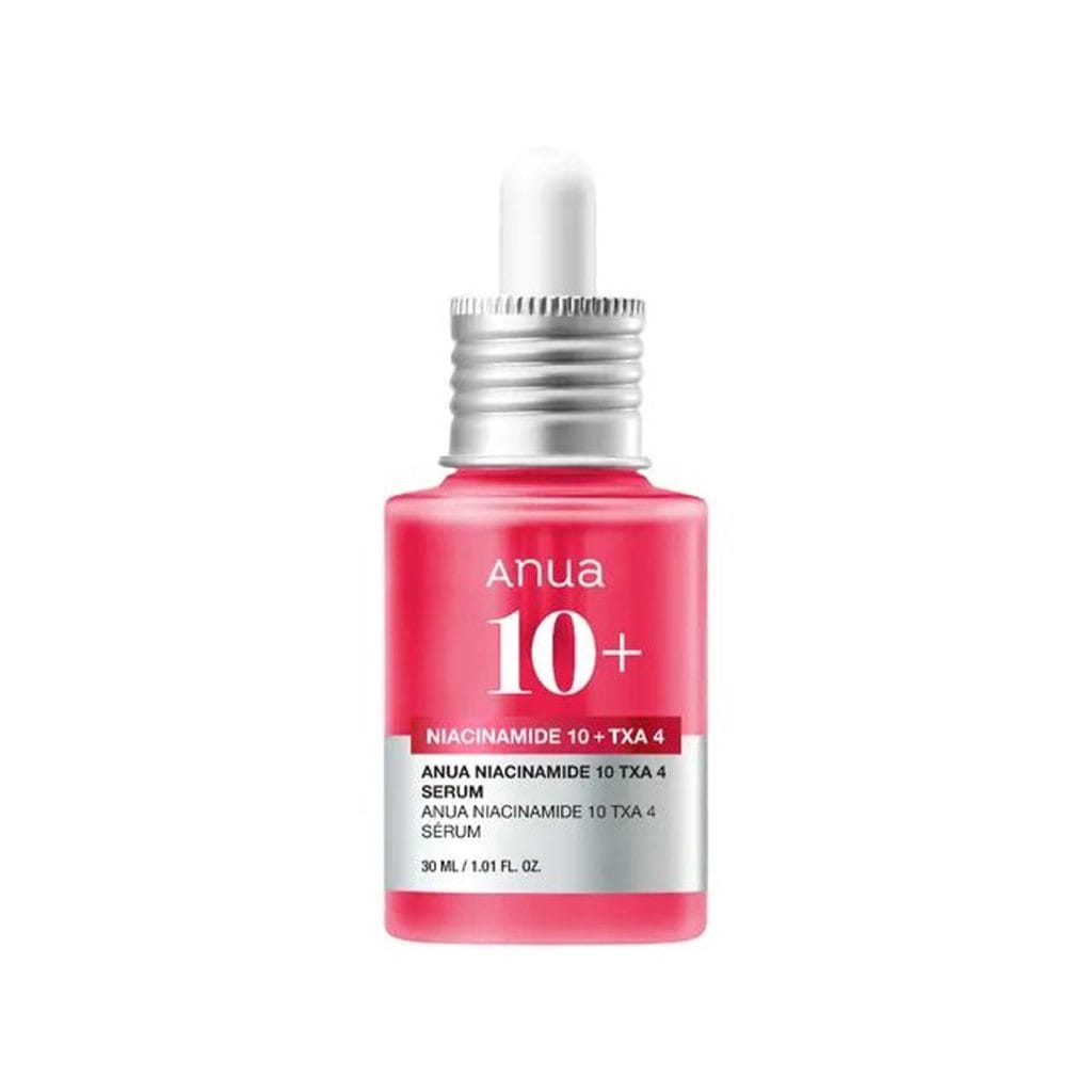 ANUA Niacinamide 10% + TXA 4% Serum 30ml brightens skin, fades dark spots, and evens tone for a clear, radiant complexion.