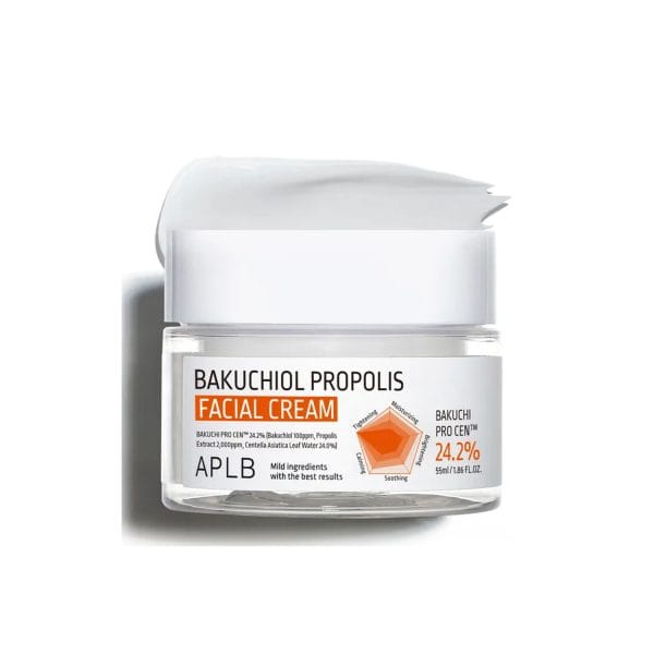 APLB Bakuchiol Propolis Facial Cream 55ml is a skin-rejuvenating moisturizer that combines the gentle power of Bakuchiol,