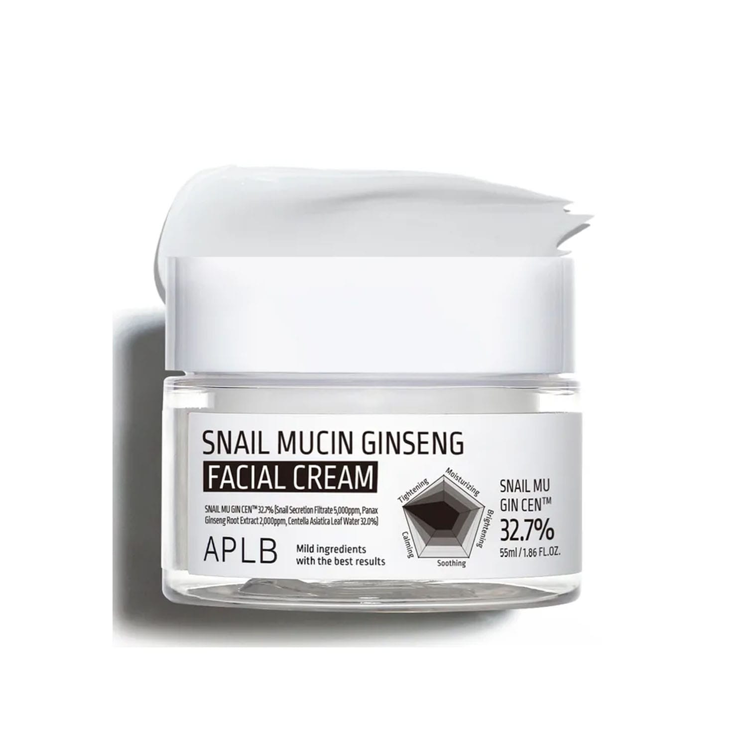 APLB-Snail-Mucin-Ginseng-Facial-Cream-55ml.jpg APLB Snail Mucin Ginseng Facial Cream 55ml - Image 1