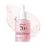 Anua Peach 70% Niacinamide Serum 30ml brightens, hydrates, and evens skin tone while reducing dark spots and fine lines for a radiant complexion.
