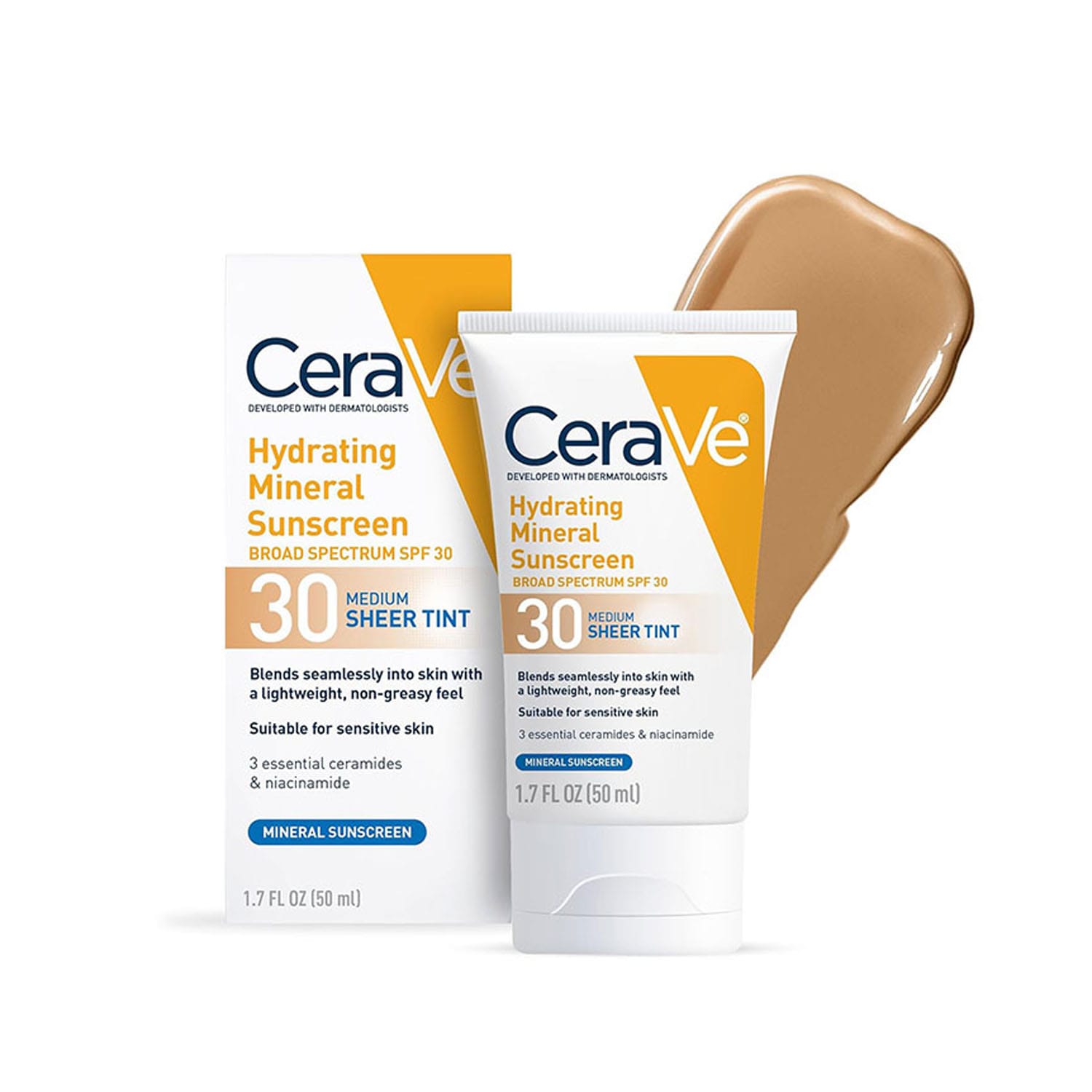 CeraVe-Hydrating-Mineral-Sunscreen-SPF-30-Medium-Sheer-Tint-–-50ml.jpg CeraVe Hydrating Mineral Sunscreen SPF 30 Medium Sheer Tint – 50ml - Image 1