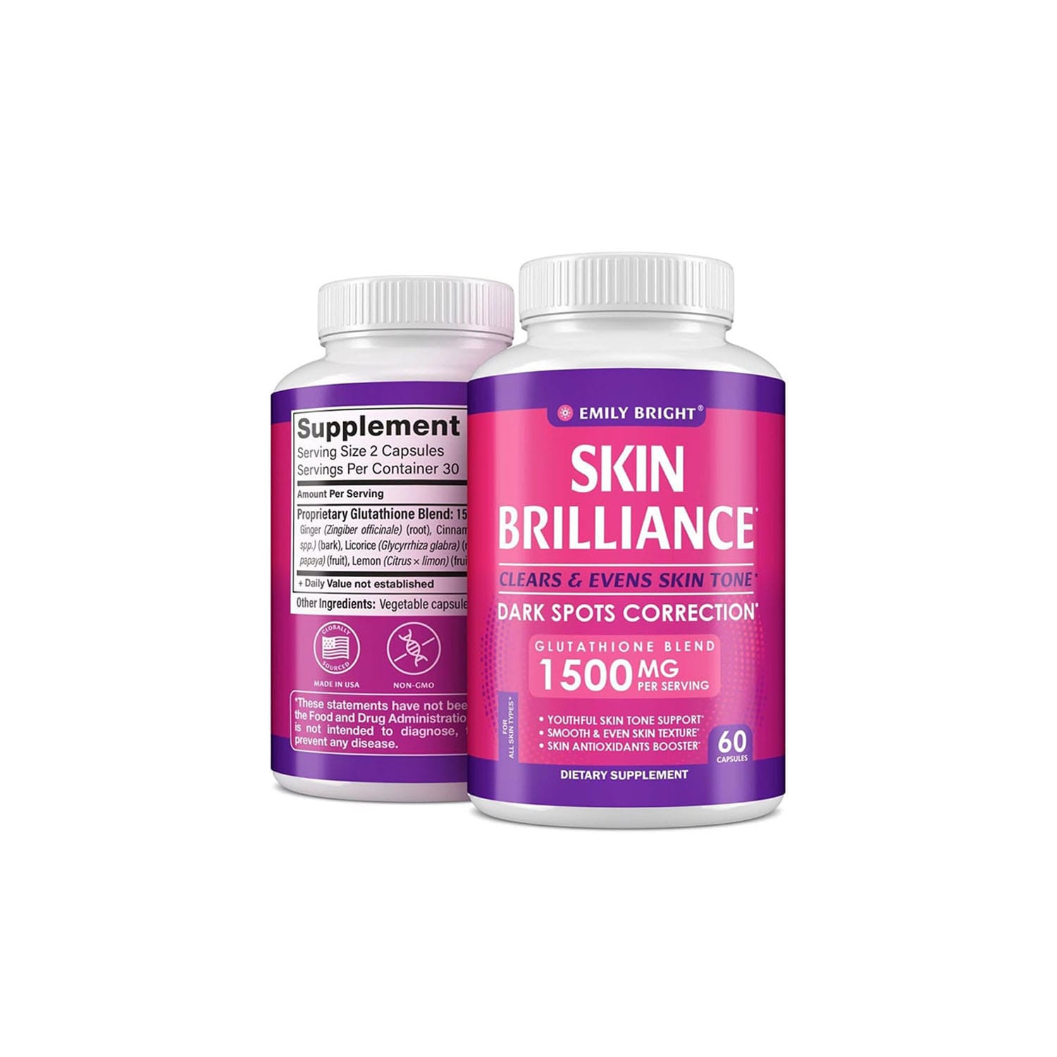 Emily-Bright-Skin-Brilliance-Dark-Spot-Correction-Glutathione-1500-mg-–-60-Capsules.jpg Emily Bright Skin Brilliance Dark Spot Correction Glutathione 1500 mg – 60 Capsules - Image 1
