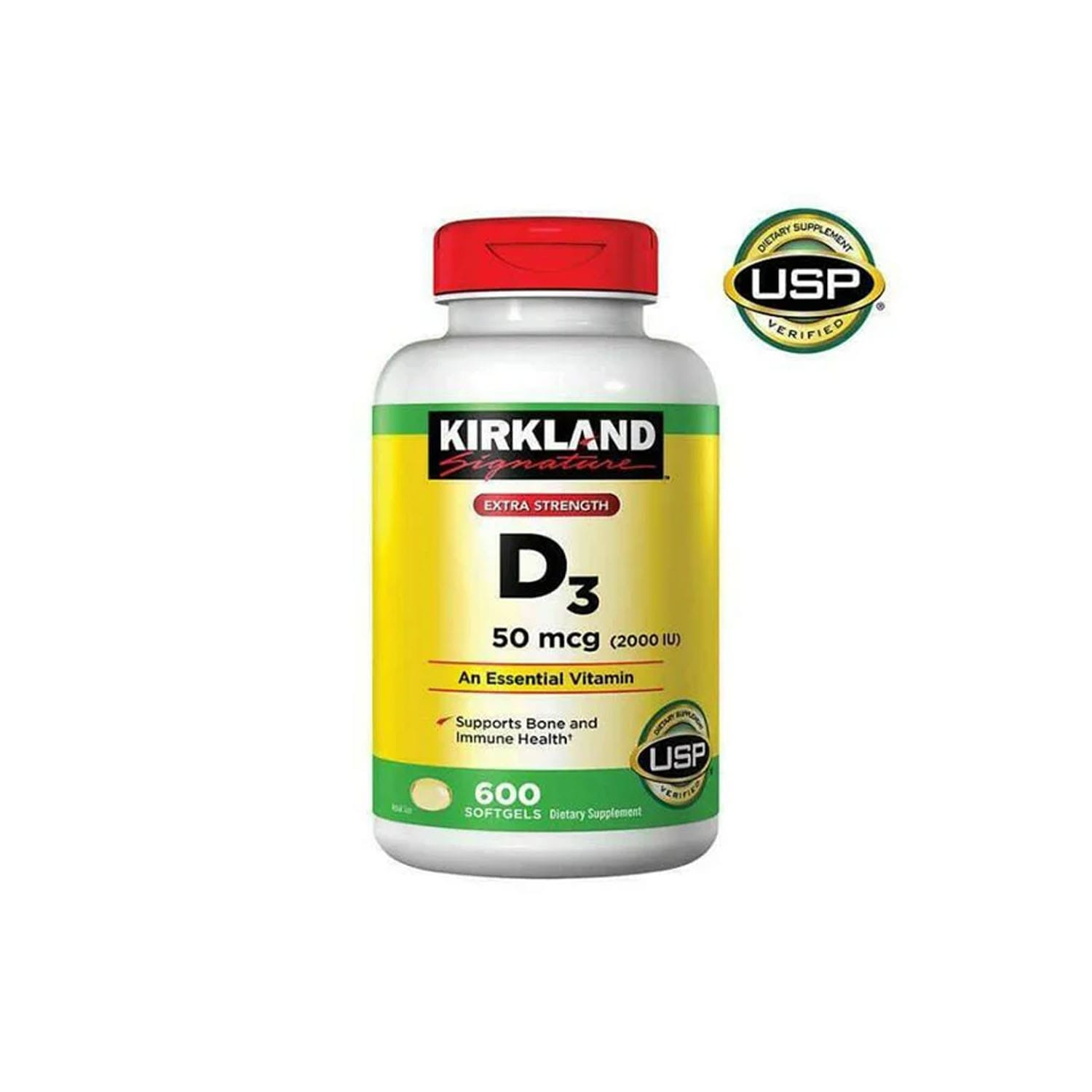 Kirkland-Signature-Extra-Strength-Vitamin-D3-2000-I.U.-600-Softgels.jpg Kirkland Signature Extra Strength Vitamin D3 2000 I.U. 600 Softgels - Image 1