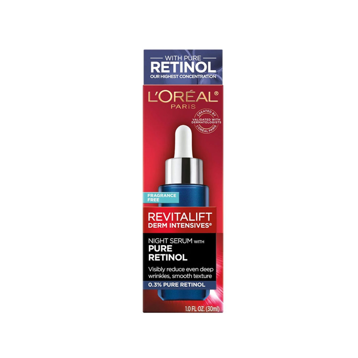 LOreal-Paris-Revitalift-Derm-Intensives-Night-Serum-With-0.3-Retinol-Fragrance-Free-–-30ml.jpg L’Oreal Paris Revitalift Derm Intensives Night Serum With 0.3% Retinol Fragrance Free – 30ml - Image 1