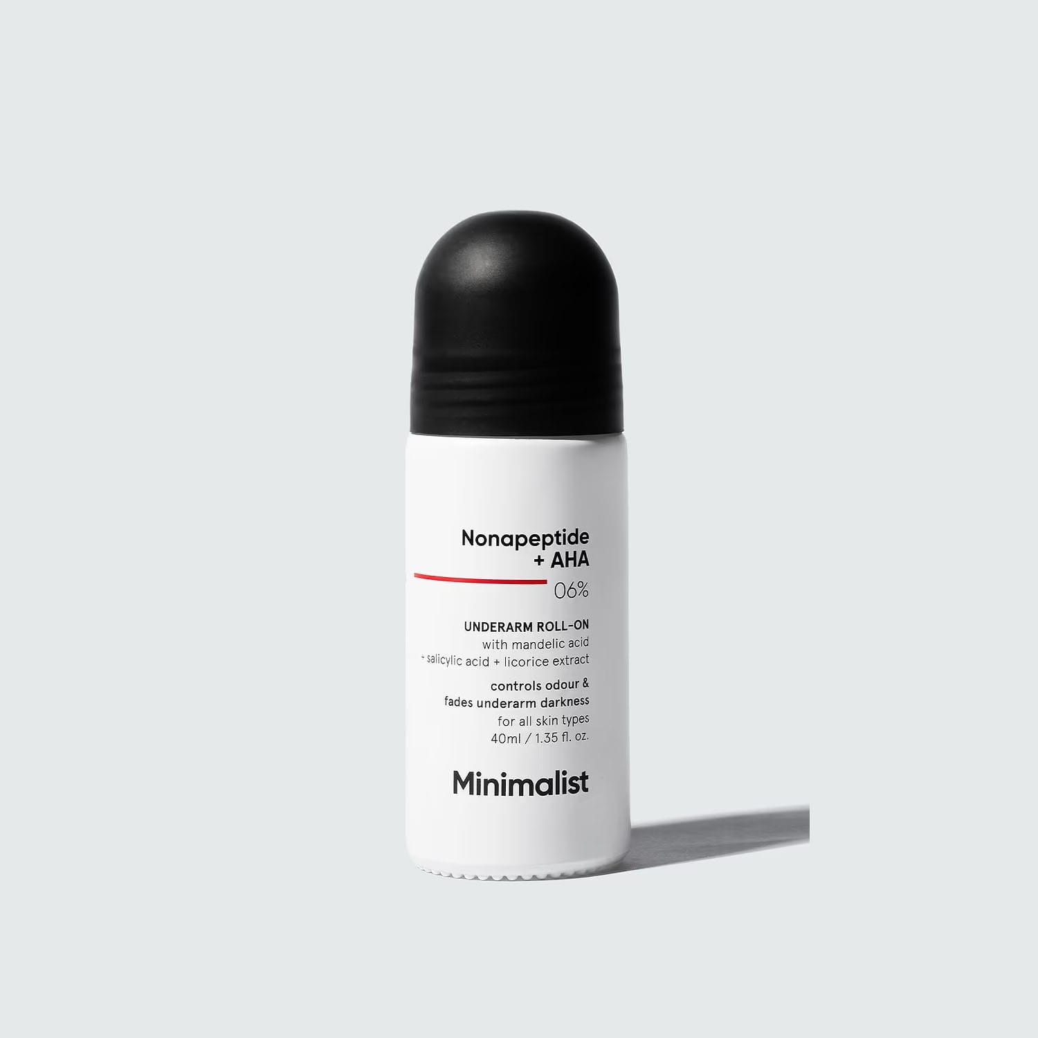 Minimalist-Nonapeptide-AHA-BHA-06-Underarm-Roll-On-40ml.jpg Minimalist Nonapeptide + AHA BHA 06% Underarm Roll On- 40ml - Image 1
