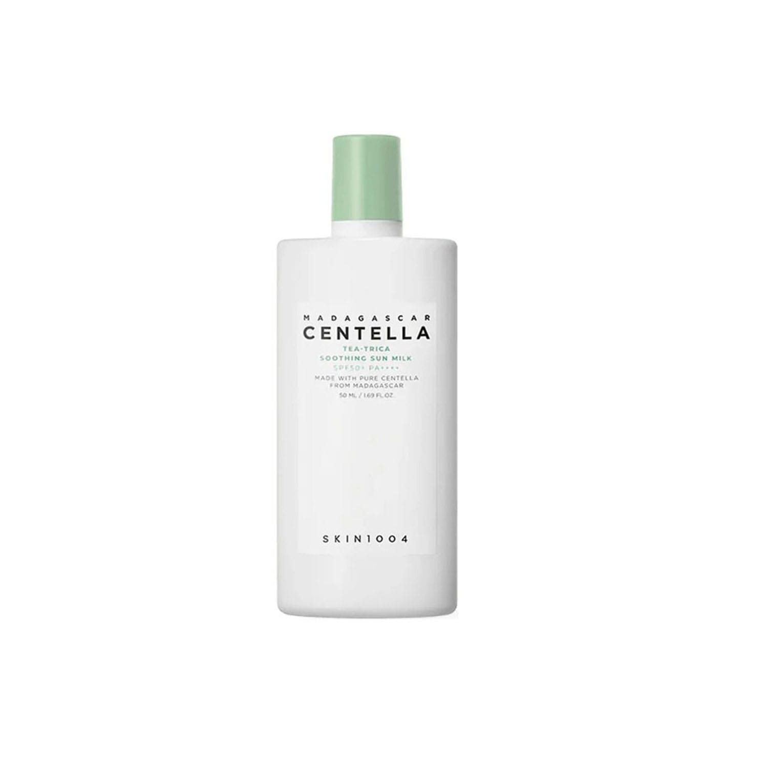Skin1004-Madagascar-Centella-Tea-Trica-Soothing-Sun-Milk-50ml.jpg Skin1004 Madagascar Centella Tea-Trica Soothing Sun Milk 50ml - Image 1