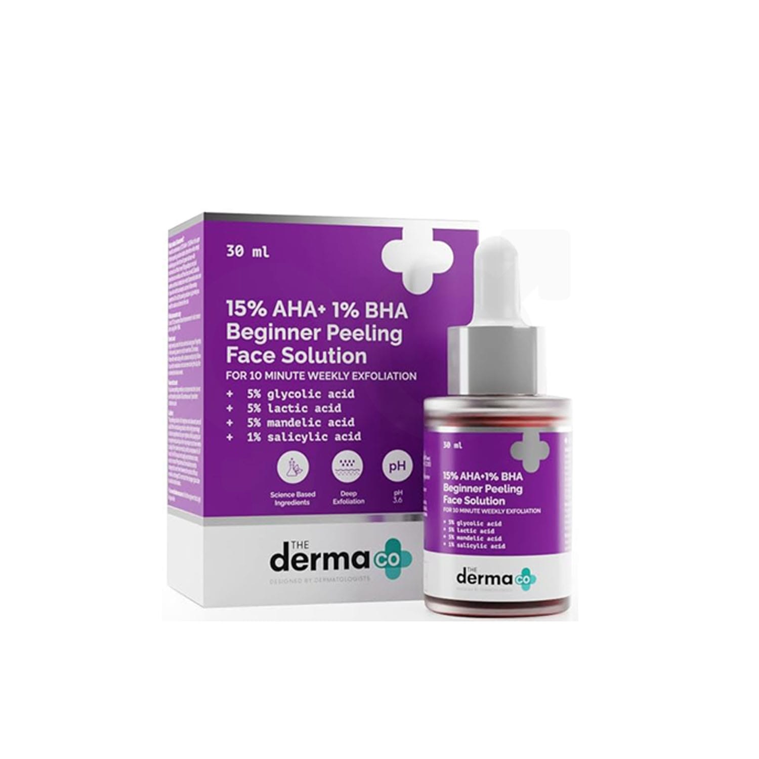 The-Derma-Co-15-AHA1-BHA-Beginner-Face-Peeling-Solution-–-30ml.jpg The Derma Co 15% AHA+1% BHA Beginner Face Peeling Solution – 30ml - Image 1