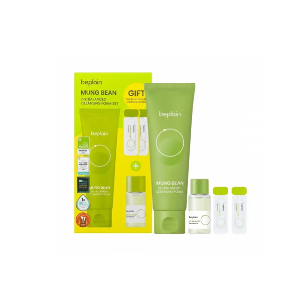 BEPLAIN Mung Bean pH-Balanced Cleansing Foam - 80ml (Gift Pore Serum 1ml2EA + Cleansing Oil 10ml)